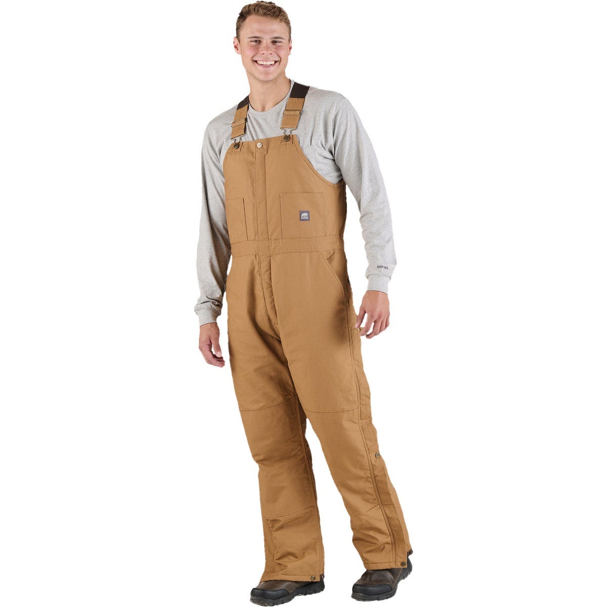 Berne Men's M Short Brown Heritage Insulated Duck Bib Overall