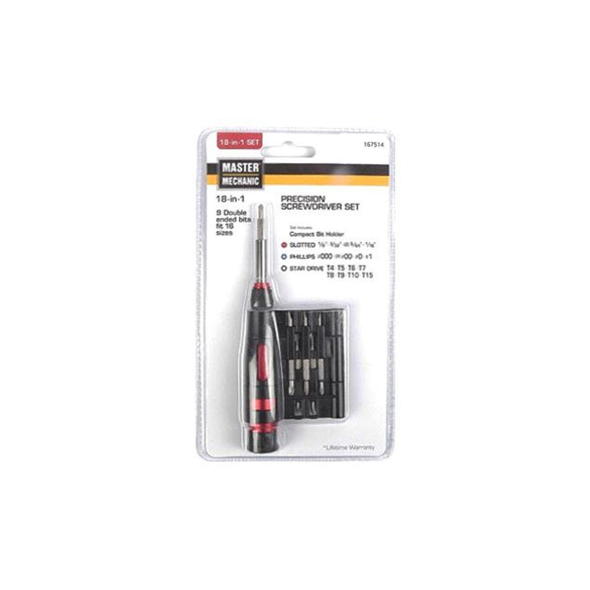 Master Mechanic Precision Screwdriver Set (18-Piece)