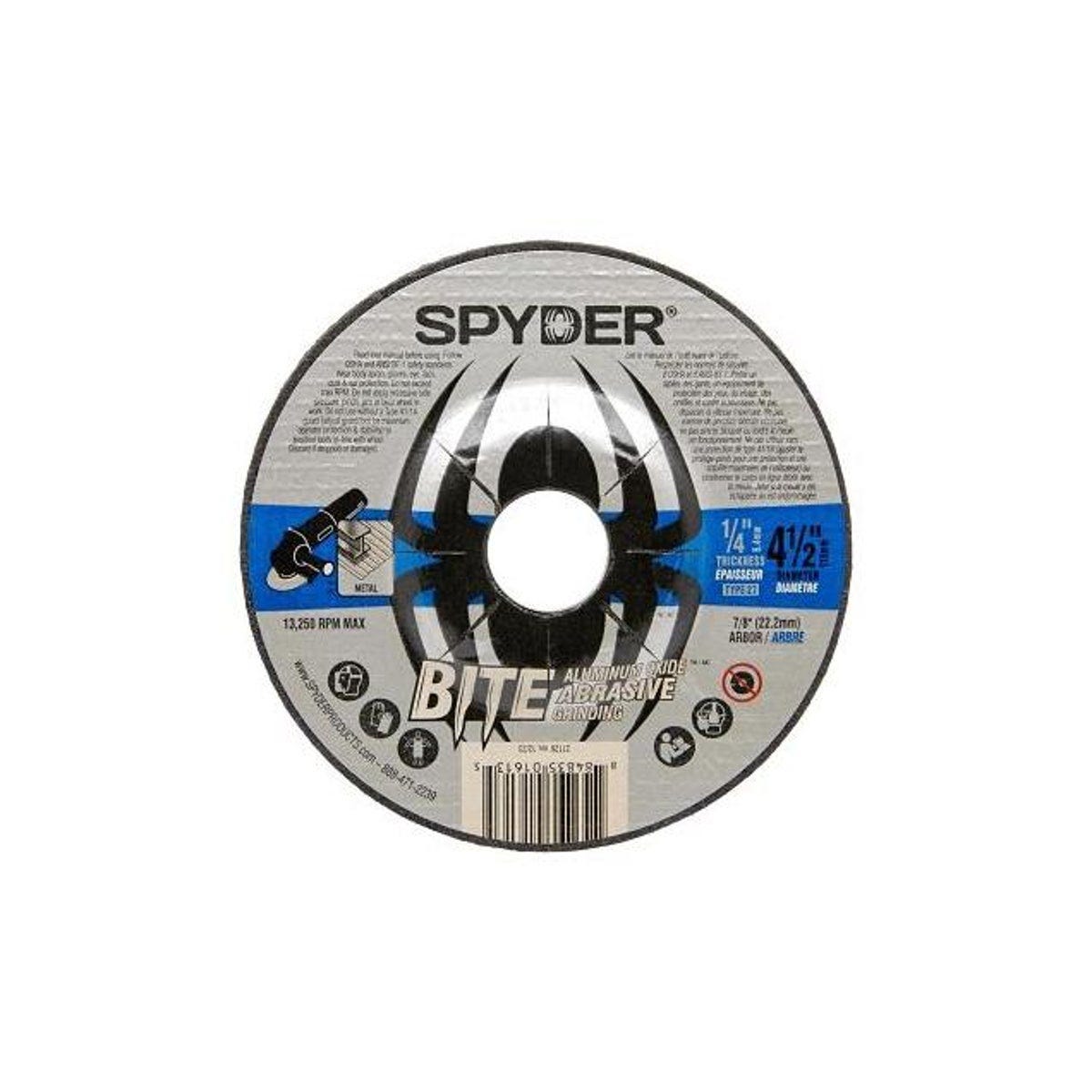 Spyder 4-1/2 In. x 1/4 In. x 7/8 In. Type 27 Metal Grinding Wheel