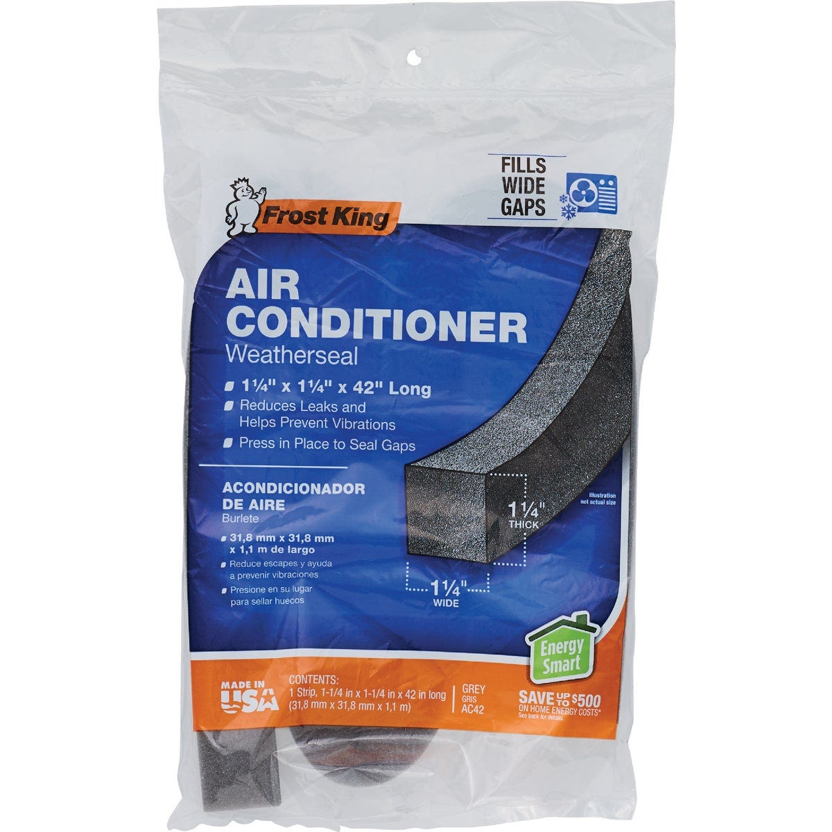 Frost King 42 In. x 1-1/4 In. x 1-1/4 In. Air Conditioning Weatherstrip - photo 2
