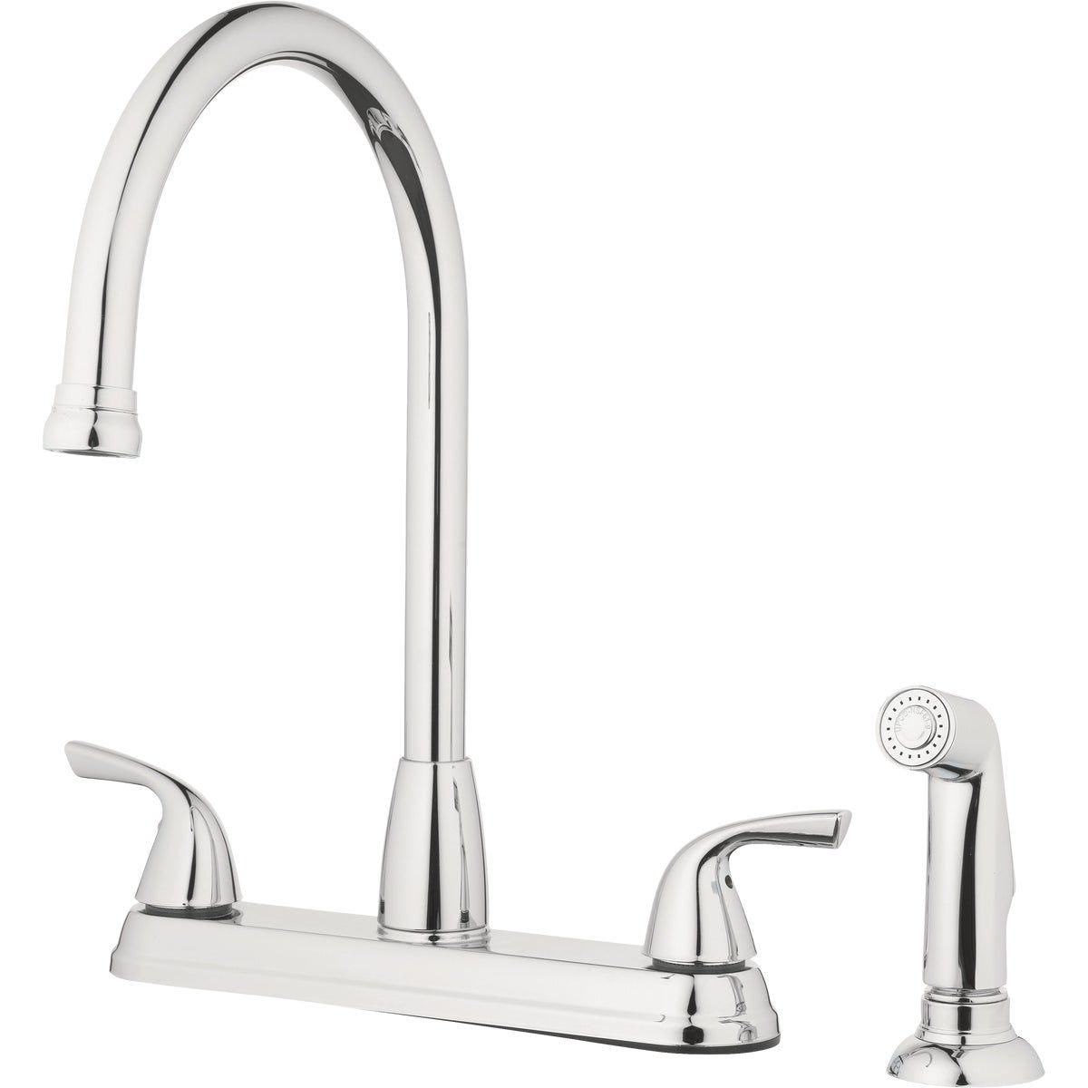 Homepointe 3-Hole Low Arc Kitchen Faucet with Side Sprayer, Chrome Homepointe 3-Hole Low Arc Kitchen Faucet with Side Sprayer, Chrome