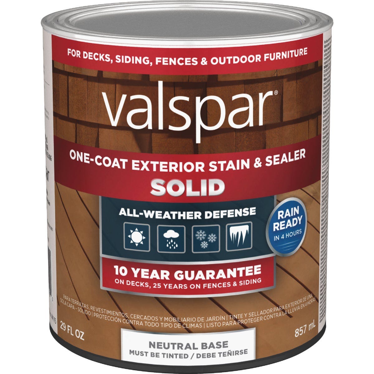 Valspar Solid Deck Stain, Neutral Base, 1 Qt. Valspar Solid Deck Stain, Neutral Base, 1 Qt.