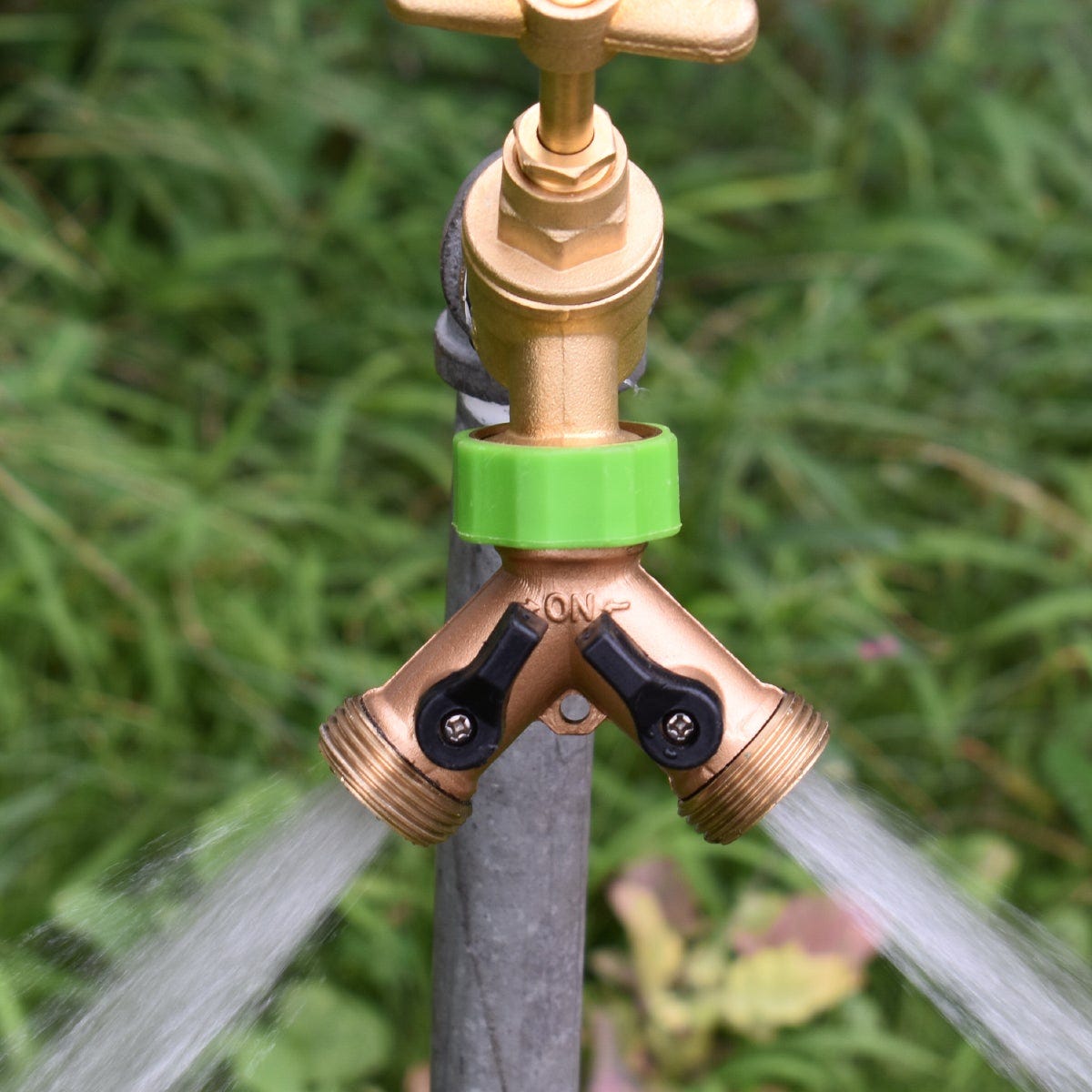 Green Thumb Brass 2-Way Y-Connector Hose Shutoff Valve - photo 2 Green Thumb Brass 2-Way Y-Connector Hose Shutoff Valve - photo 2