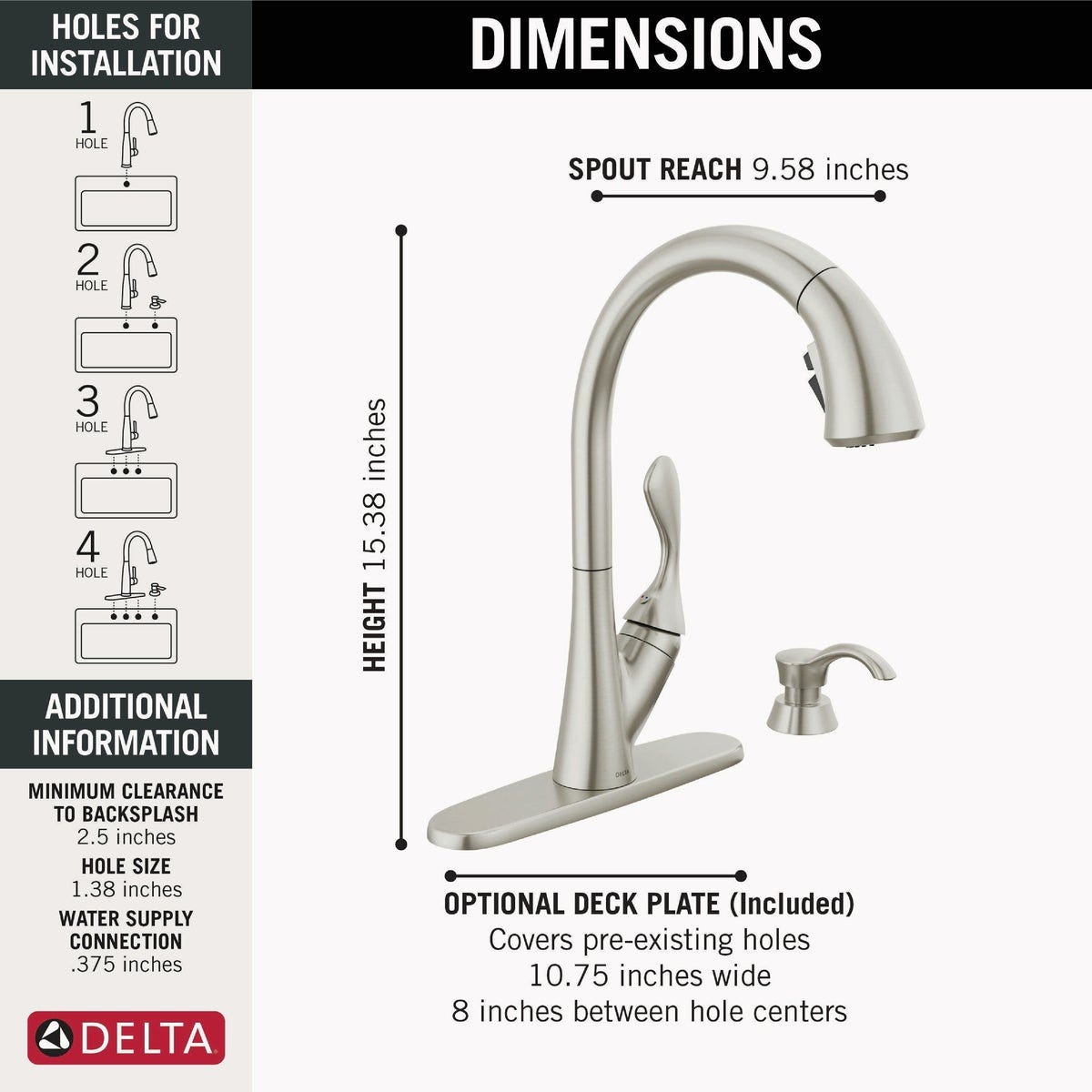 Delta Ashton Stainless Steel High-Arc Kitchen Faucet With Pull-Down ShieldSpray + Soap Dispenser - photo 4 Delta Ashton Stainless Steel High-Arc Kitchen Faucet With Pull-Down ShieldSpray + Soap Dispenser - photo 4