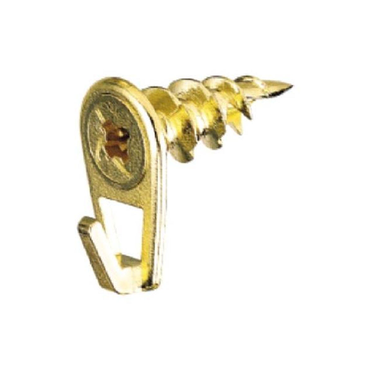 Hillman Large Brass Wall-Drill Picture Hook (10-Pack)