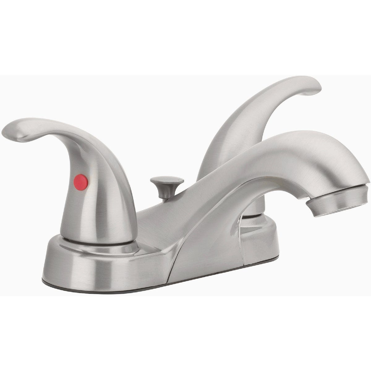 AquaVista Brushed Nickel 2-Handle Lever 4 In. Centerset Bathroom Faucet with Pop-Up- AquaVista Brushed Nickel 2-Handle Lever 4 In. Centerset Bathroom Faucet with Pop-Up-