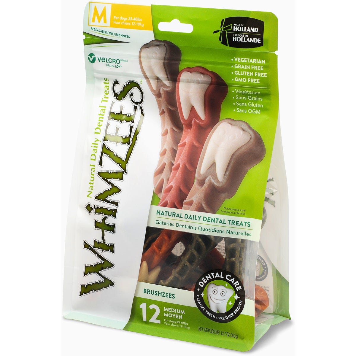 WHIMZEE Brushzee Medium Dental Chews Natural Grain Free Dog Treat, 12.7 Oz.