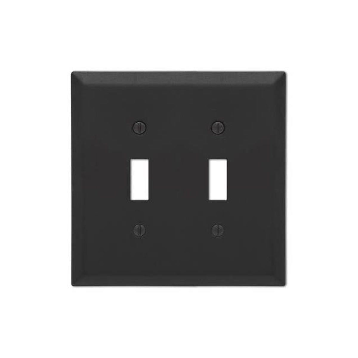 Westek Century Matte Black Steel 2-Toggle Wall Plate