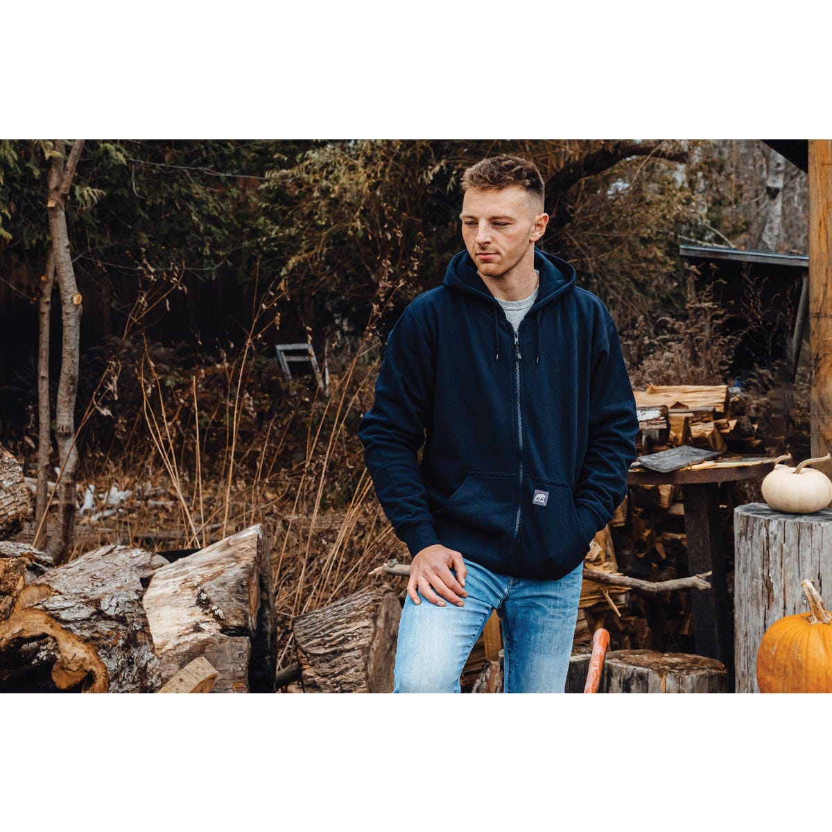 Berne Heritage Medium Navy Thermal-Lined Full-Zip Hooded Sweatshirt - photo 6