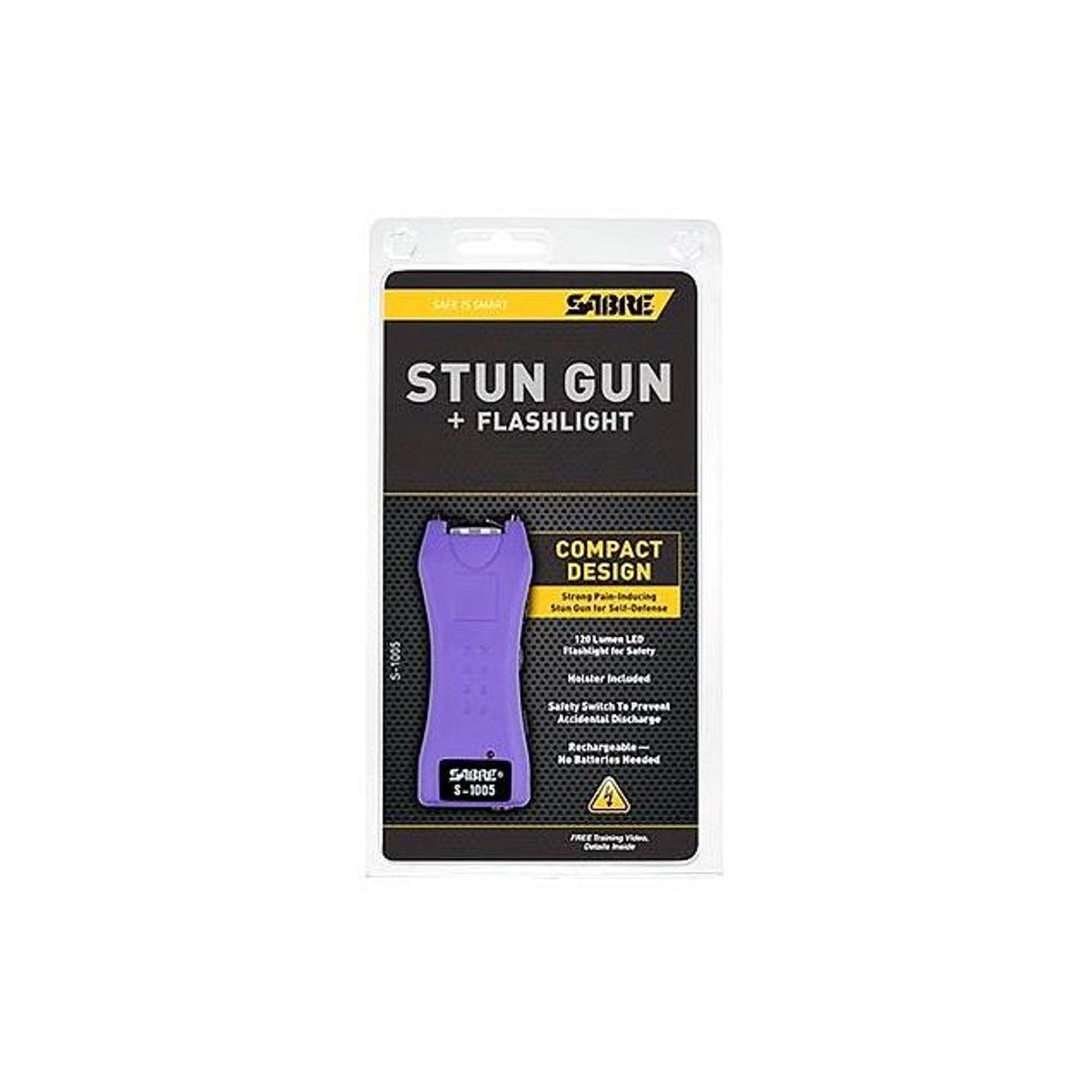Sabre Mini Stun Gun & Flashlight with Purple Holster Sabre Mini Stun Gun & Flashlight with Purple Holster