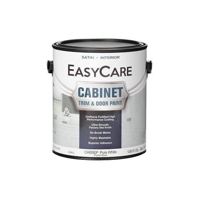 EasyCare 1 Gal. Satin White/Pastel Base Acrylic Polyurethane Cabinet Door & Trim Paint EasyCare 1 Gal. Satin White/Pastel Base Acrylic Polyurethane Cabinet Door & Trim Paint