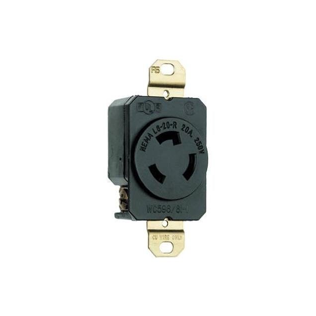 Legrand Pass & Seymour 250V Black Locking Outlet