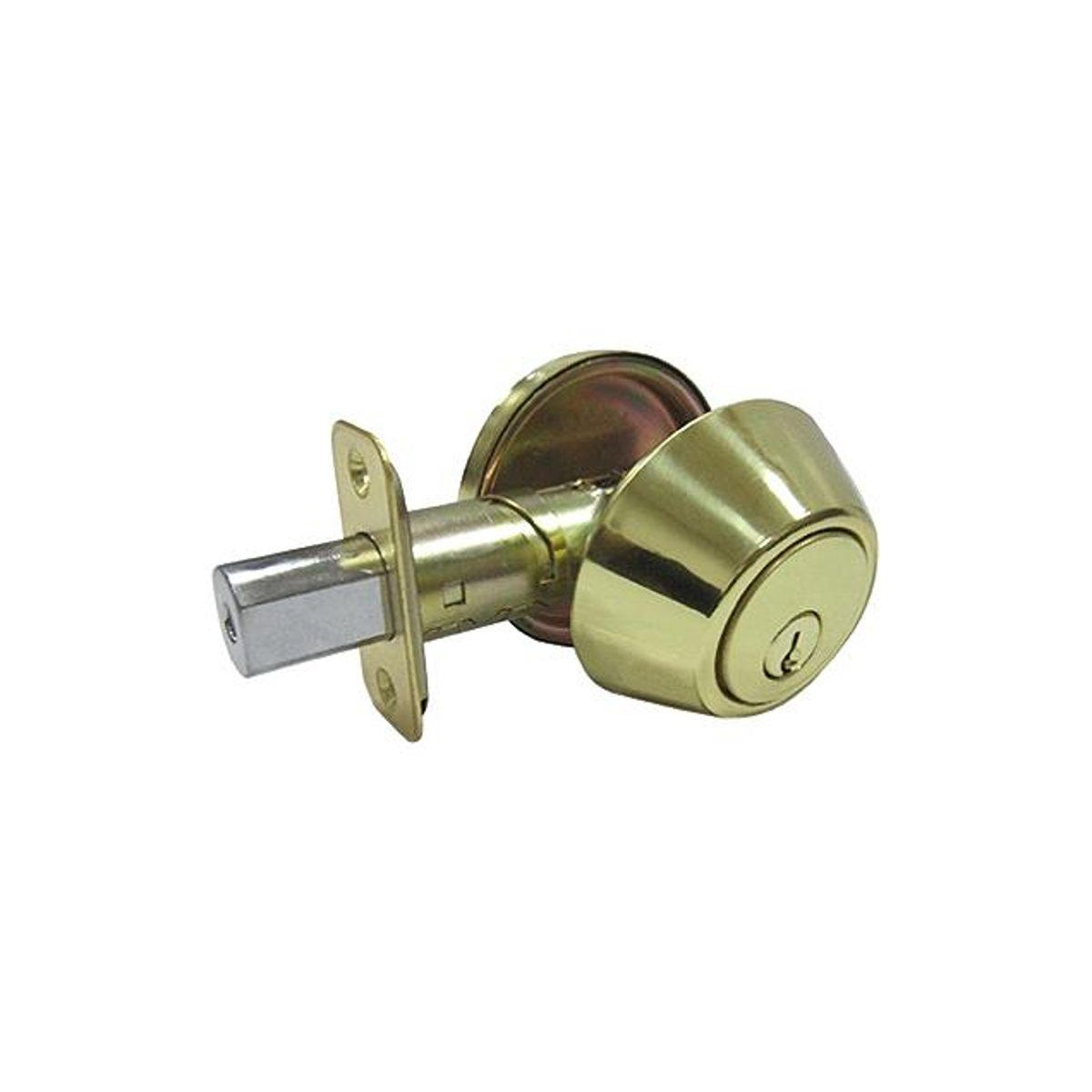 TruGuard Polished Brass Single Cylinder Deadbolt
