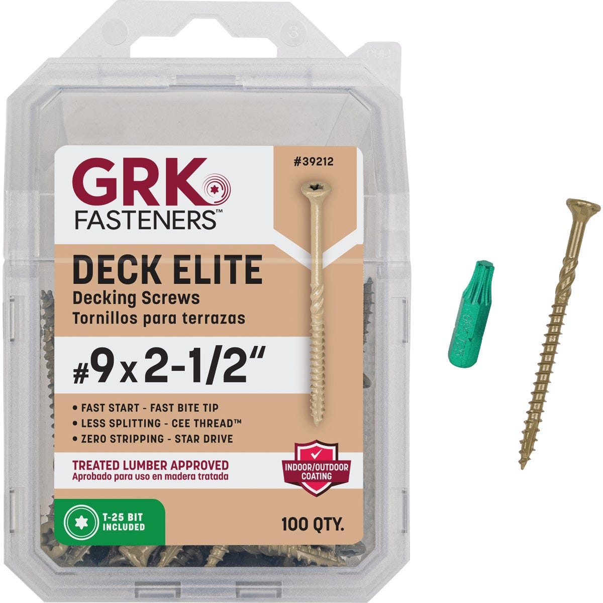 GRK Deck Elite #9 x 2-1/2 In. Star Drive Bugle-Head Deck Screw (100-Count) - photo 2