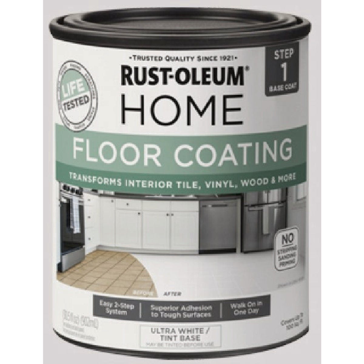 Rust-Oleum Home Floor Coating, Matte Ultra White Tint Base, Quart Rust-Oleum Home Floor Coating, Matte Ultra White Tint Base, Quart