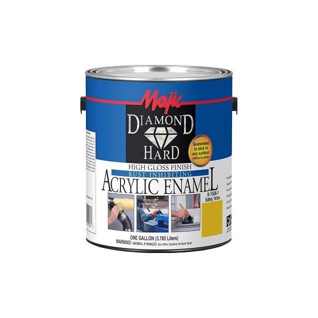 Majic Diamondhard Anti-Rust Acrylic Enamel Paint, High Gloss Safety Yellow, 1 Gal. Majic Diamondhard Anti-Rust Acrylic Enamel Paint, High Gloss Safety Yellow, 1 Gal.