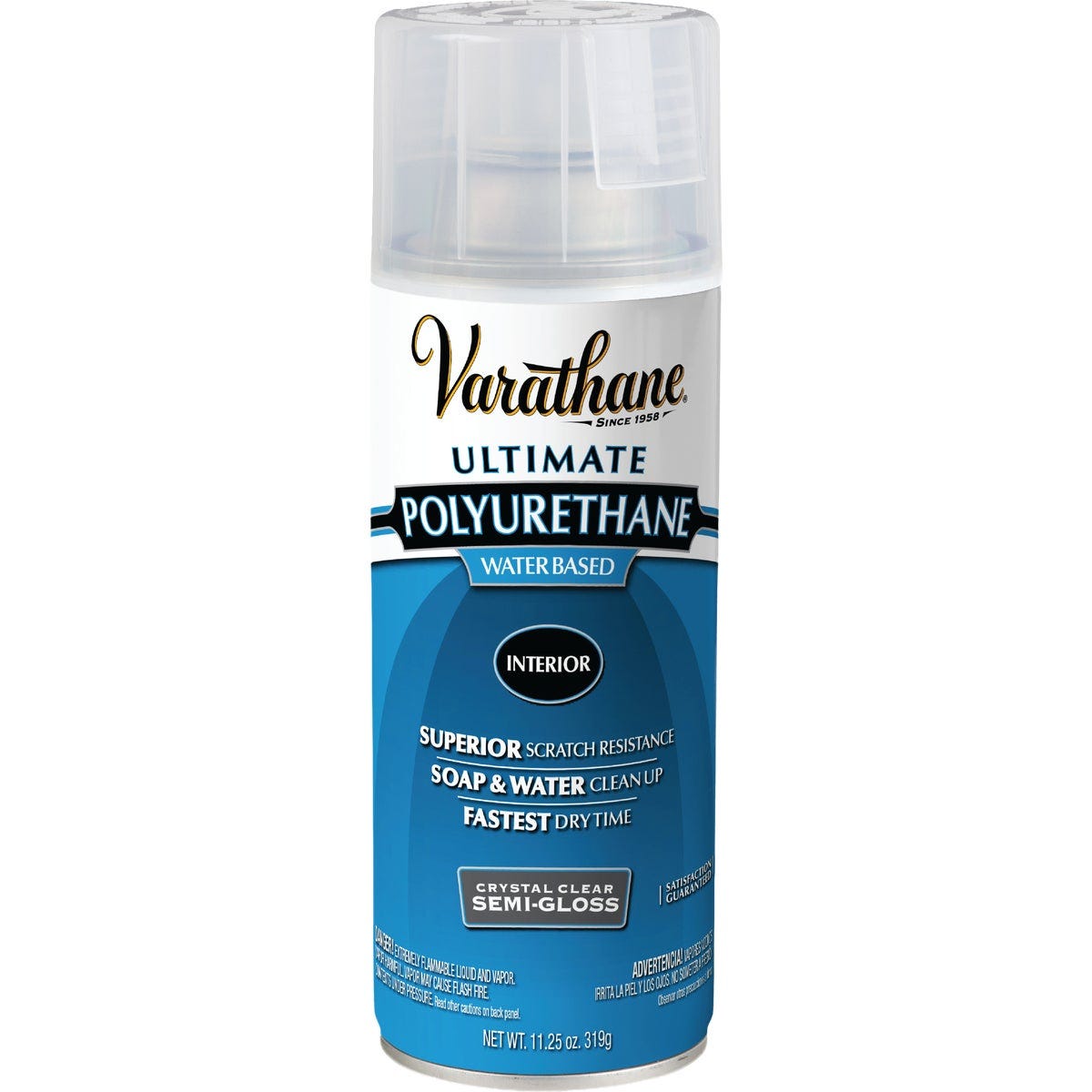 Varathane Semi-Gloss Clear Interior Water-Based Spray Polyurethane, 11.25 Oz. - photo 2 Varathane Semi-Gloss Clear Interior Water-Based Spray Polyurethane, 11.25 Oz. - photo 2
