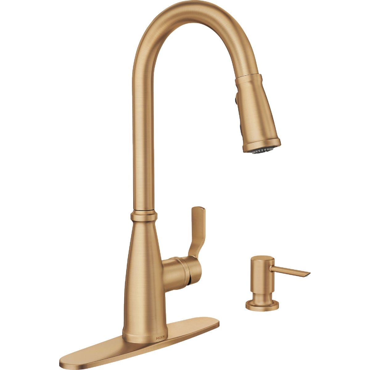 Moen Nolia 1-Handle Pull-Down High Arc Kitchen Faucet, Bronzed Gold Moen Nolia 1-Handle Pull-Down High Arc Kitchen Faucet, Bronzed Gold