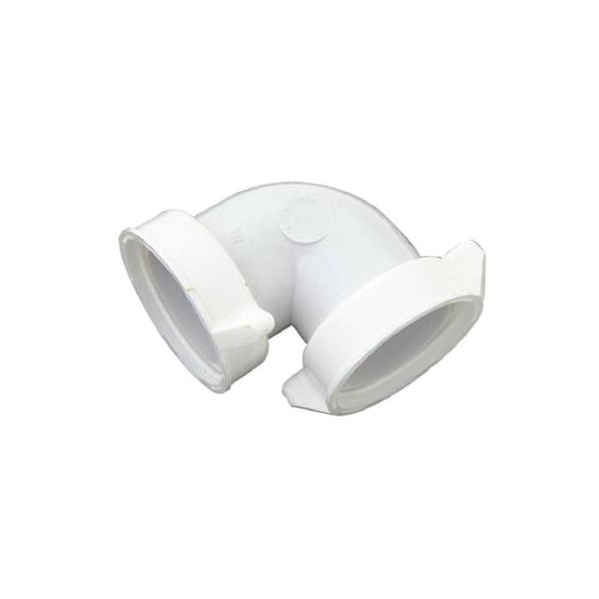 90-Degree White Plastic Lavatory/Kitchen Drain Elbow