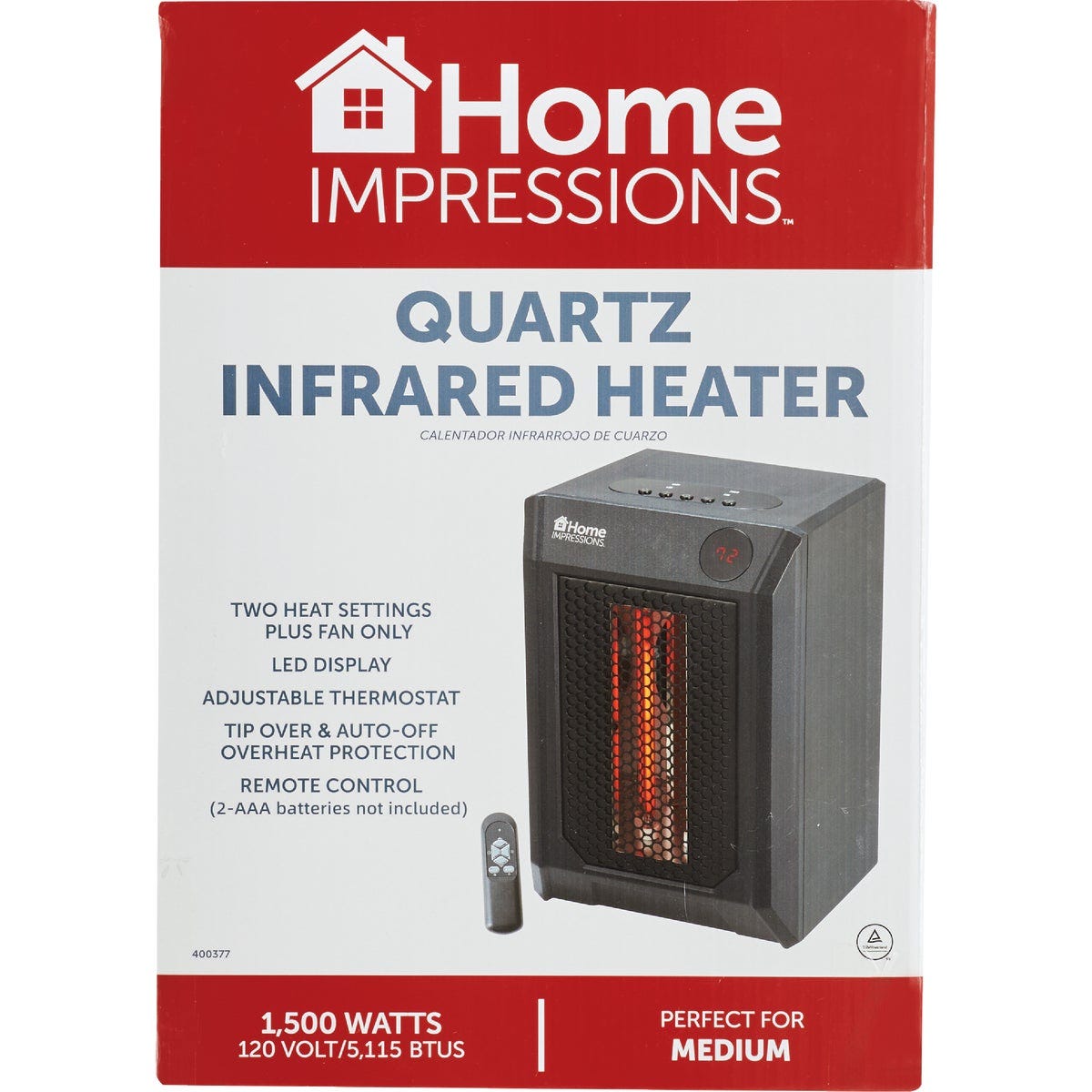 Home Impressions 1500W 120V Quartz Heater with Remote | Do it Best