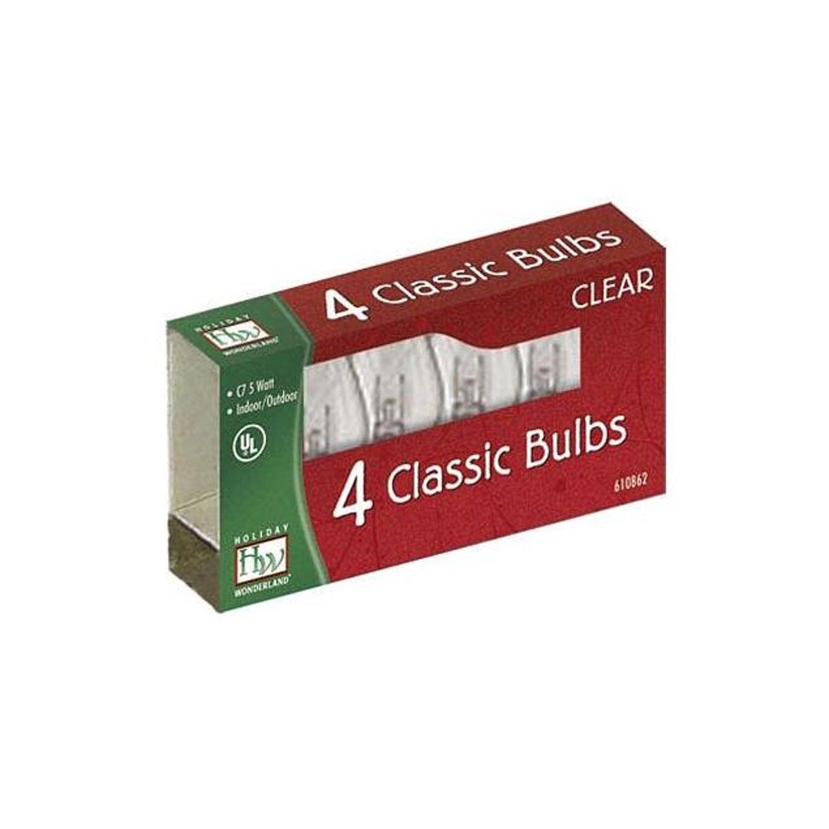 Holiday Wonderland C7 Clear Twinkling Christmas Lights Replacement Bulb (4-Pack)