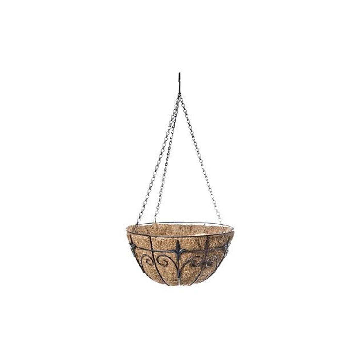 Green Thumb 14 In. Black Finial Motif Hanging Plant Basket Green Thumb 14 In. Black Finial Motif Hanging Plant Basket