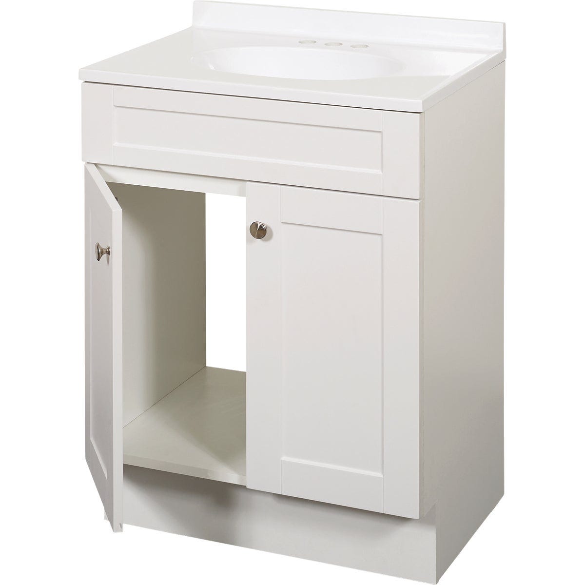 Zenith Zenna Home White 24 In. W x 35 In. H x 18 In. D Shaker Vanity with White Cultured Marble Top - photo 2