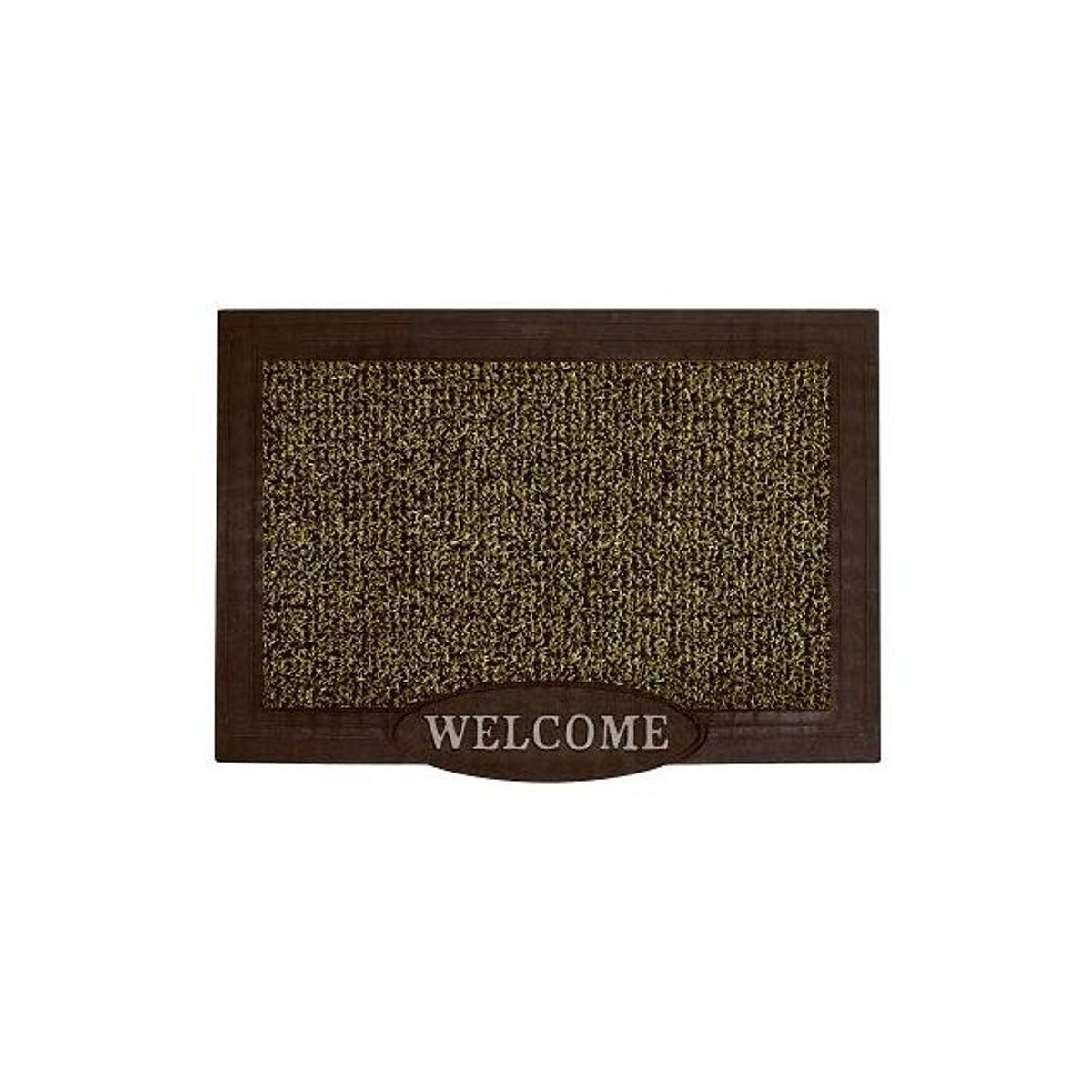Grassworx 24 In. x 36 In. Green with Frame Clean Machine Shoe Scraper 'Welcome' Door Mat