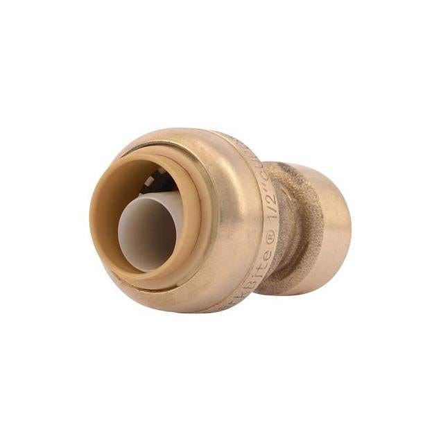 SharkBite 1/2 In. x 1/4 In. Brass Push-Fit Reducer Coupling