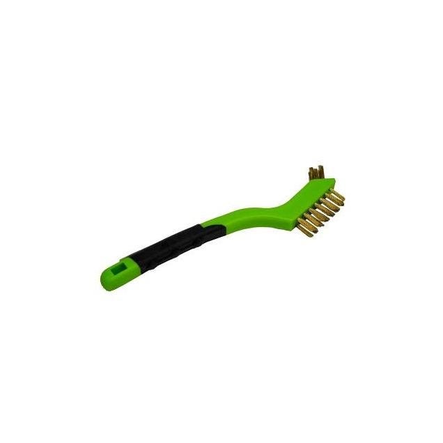 Forney 3 x 7 Row Brass Scratch Brush with Plastic Handle