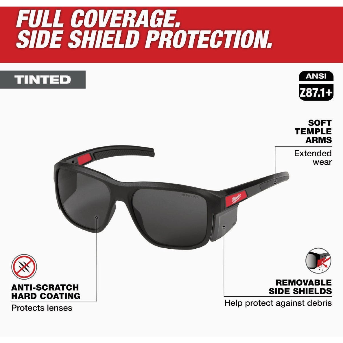 Milwaukee Full Frame Safety Glasses with Tinted Anti-Scratch Lenses & Removable Side Shields - photo 2 Milwaukee Full Frame Safety Glasses with Tinted Anti-Scratch Lenses & Removable Side Shields - photo 2