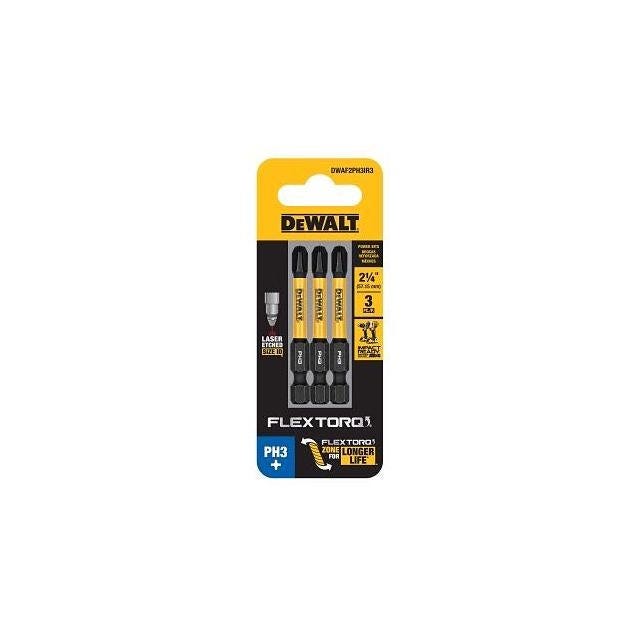 DeWalt FlexTorq 2-1/4 In. #3 Phillips Impact Screwdriver Bit (3-Pack)