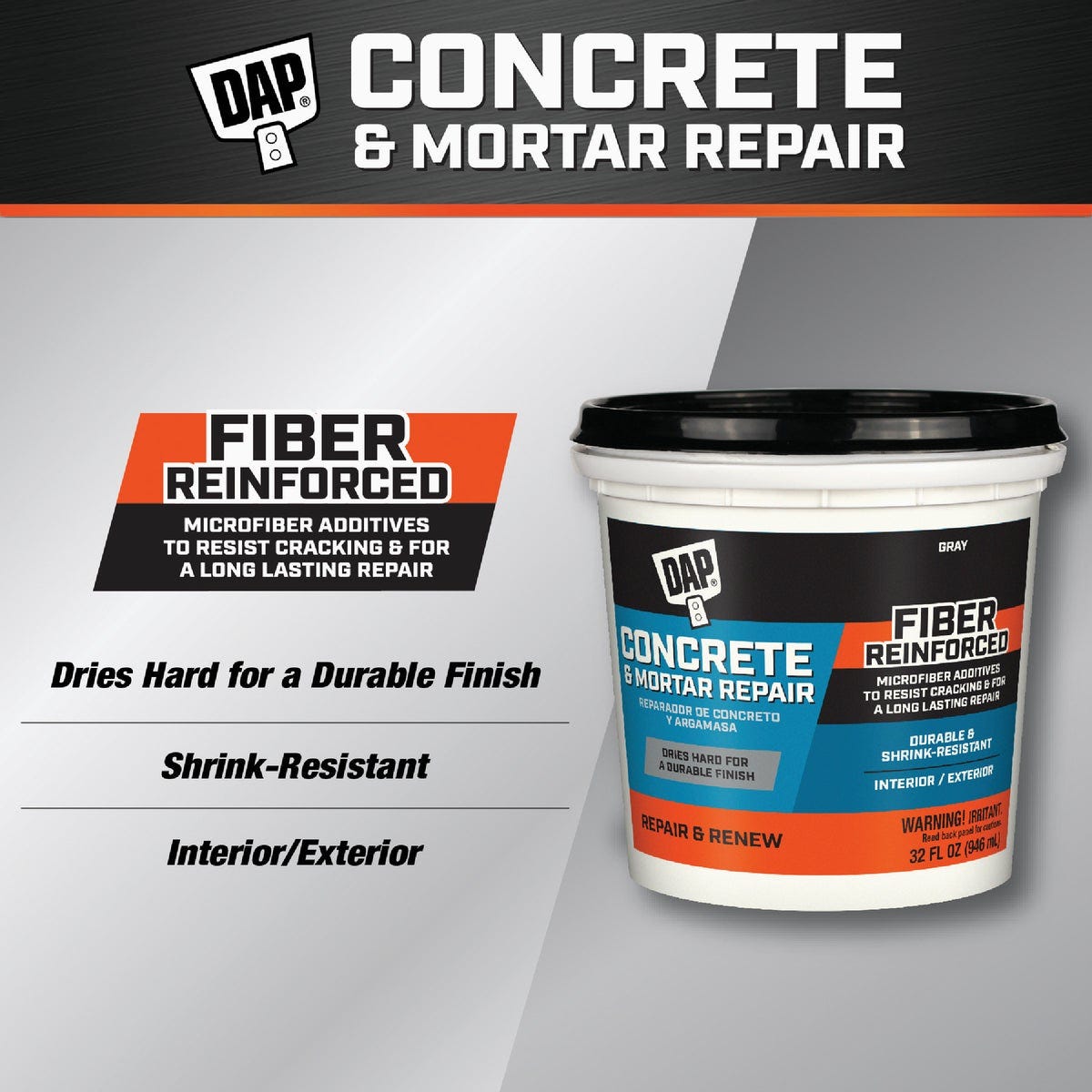 DAP 32 Oz. Phenopatch Concrete and Mortar Repair, Gray - photo 2