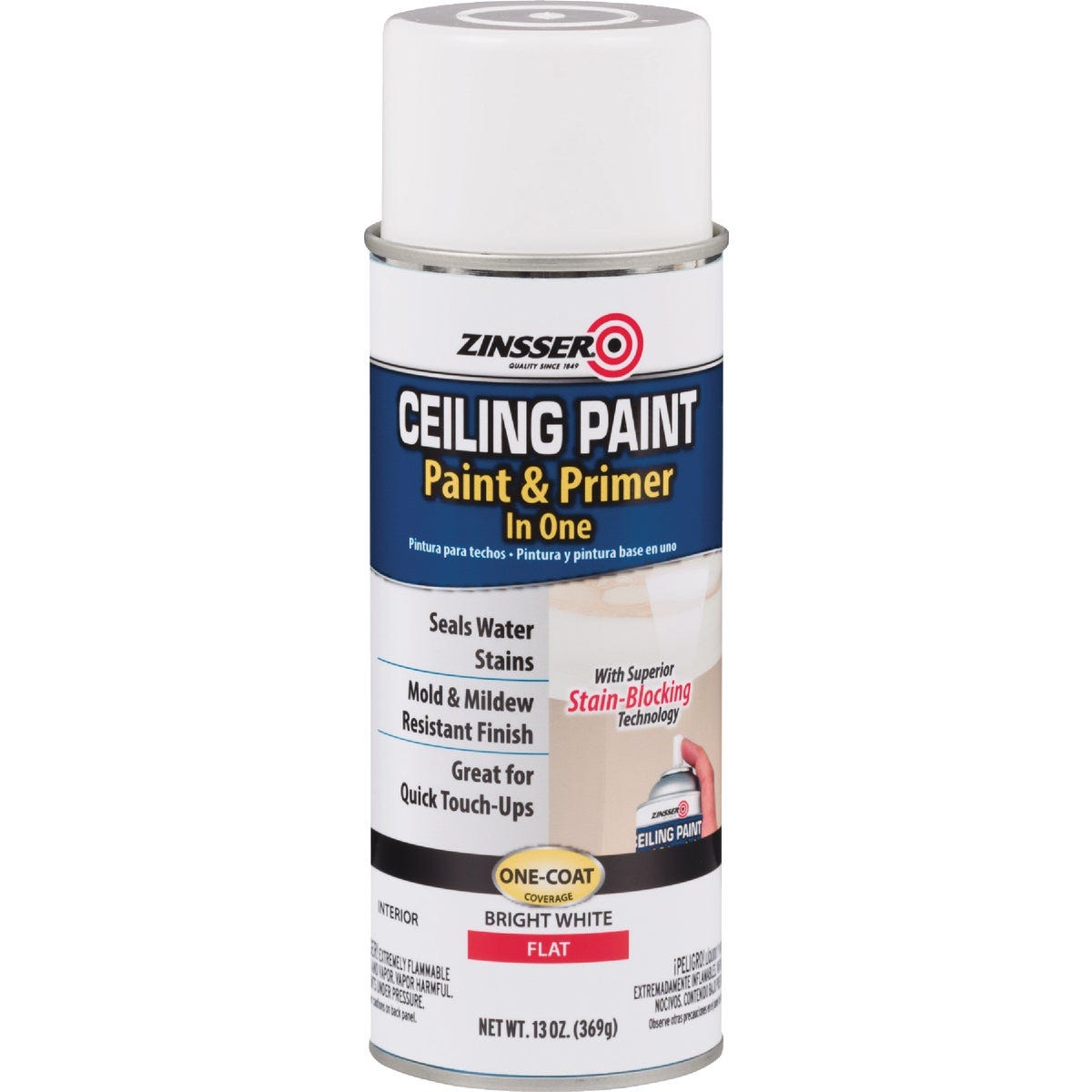 Zinsser 13 Oz. Bright White Ceiling Paint and Primer Spray - photo 2