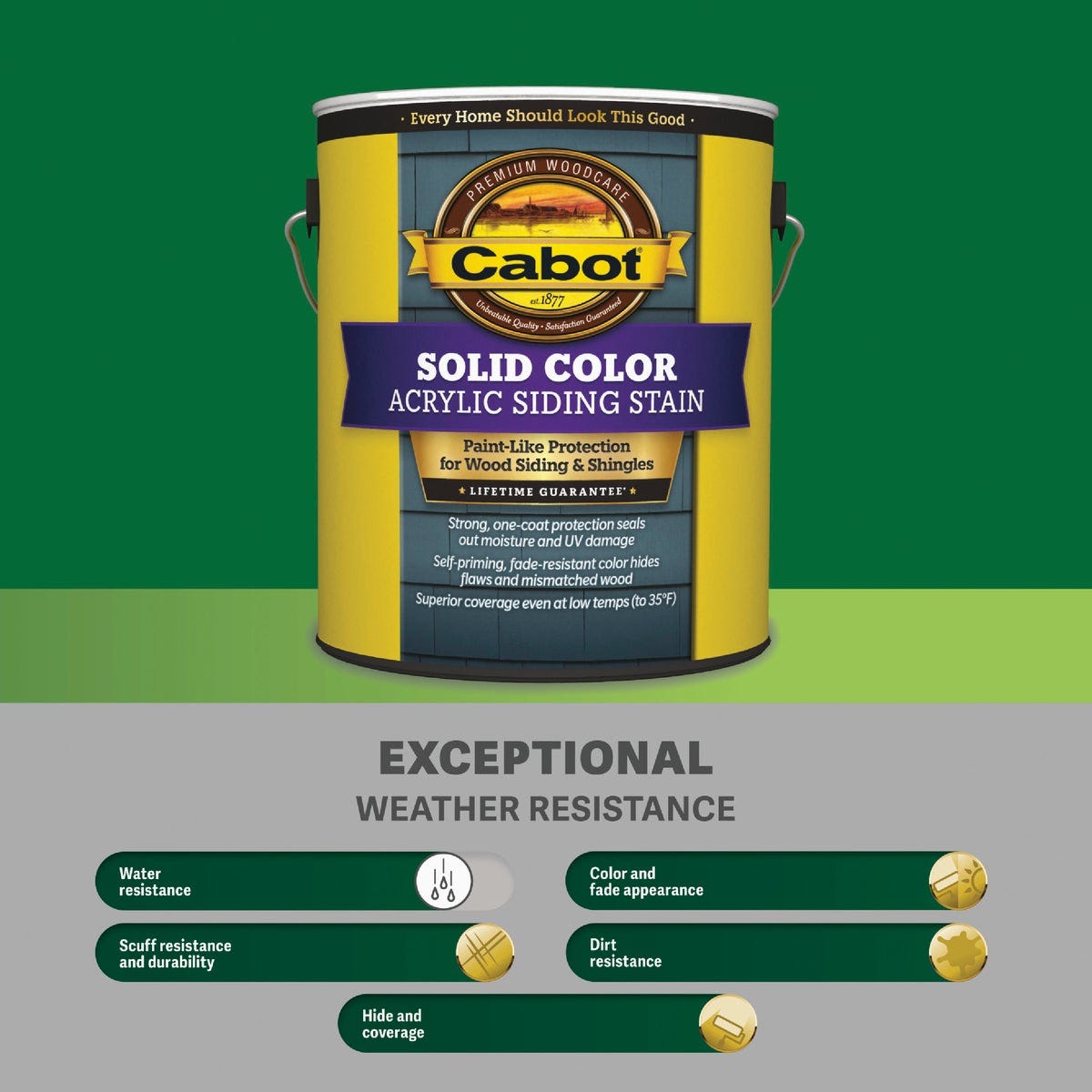Cabot Solid Color Acrylic Siding & Fence Stain + Sealer, 0808 Medium Base, 1 Gal. - photo 5