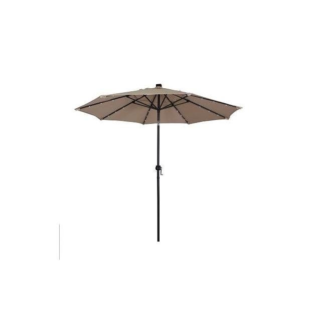 Four Seasons Courtyard 9 Ft. Beige Market Umbrella with LED Lights - photo 3