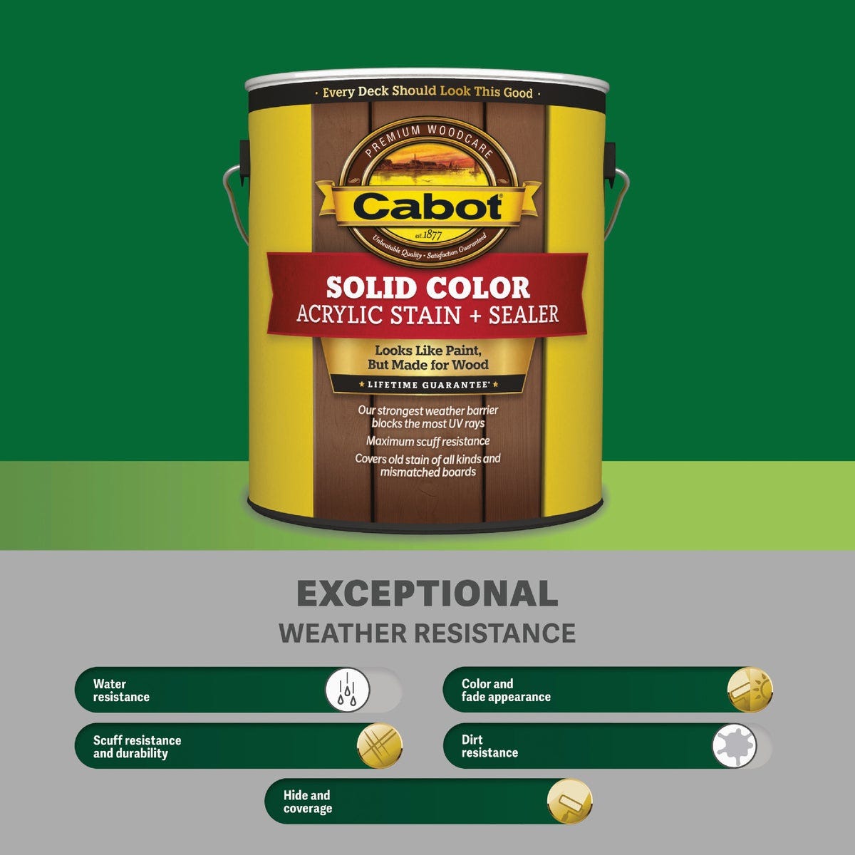 Cabot Solid Color Medium Base Acrylic Stain + Sealer, 1 Qt. - photo 5
