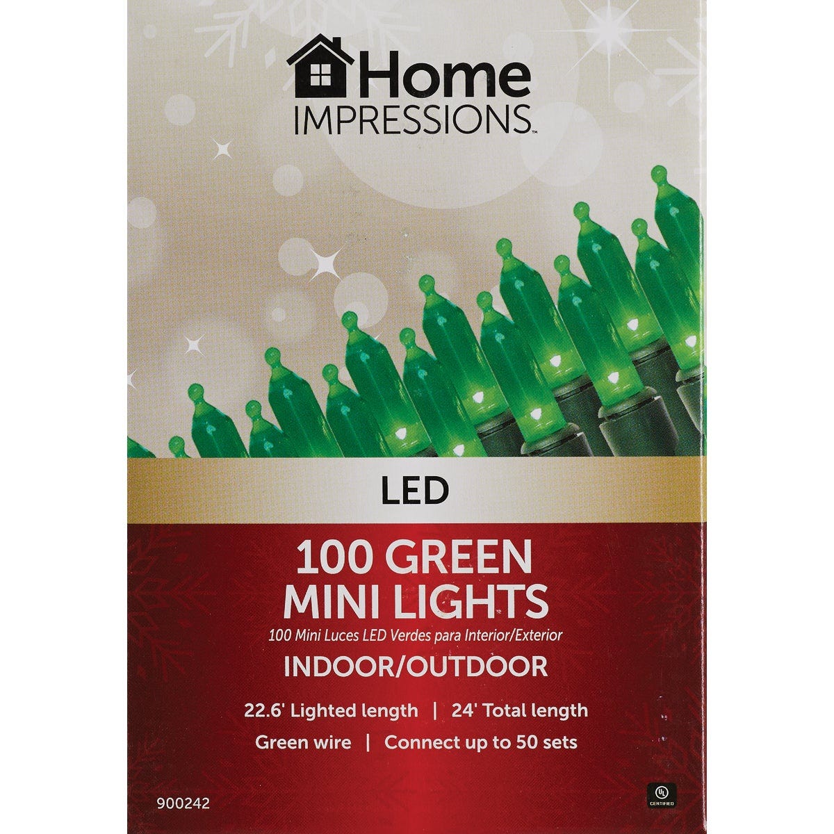 Home Impressions Green 100-Bulb Mini LED Light Set