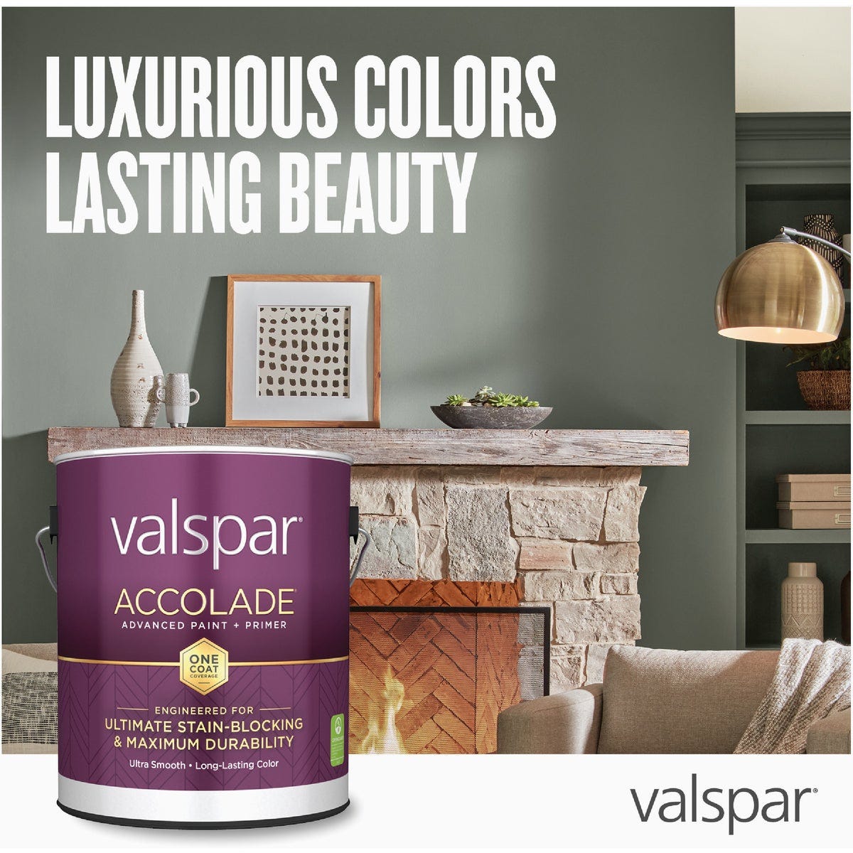Valspar Accolade Super Premium 100% Acrylic Paint & Primer Satin Interior Wall Paint, Clear Base, 1 Qt. - photo 3