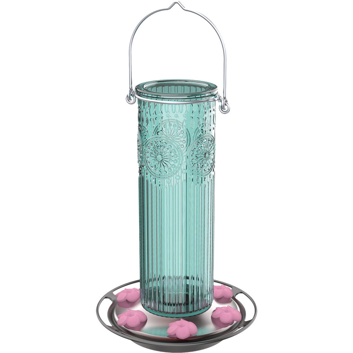 Nature's Way 28 Oz. Antique Teal Glass Gravity Hummingbird Feeder Nature's Way 28 Oz. Antique Teal Glass Gravity Hummingbird Feeder