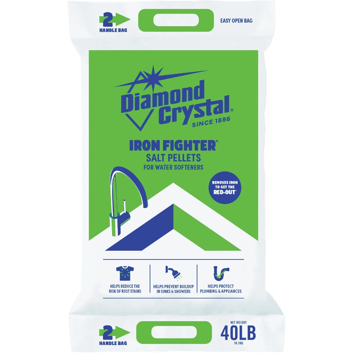 Diamond Crystal Iron Fighter 40 Lb. Water Softener Salt Pellets