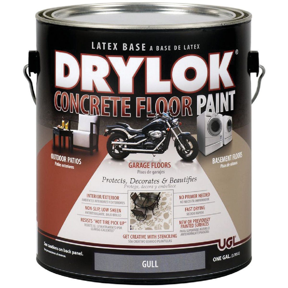 Drylok Gull Gray Latex Base Garage Floor Paint, 1 Gal. - photo 2