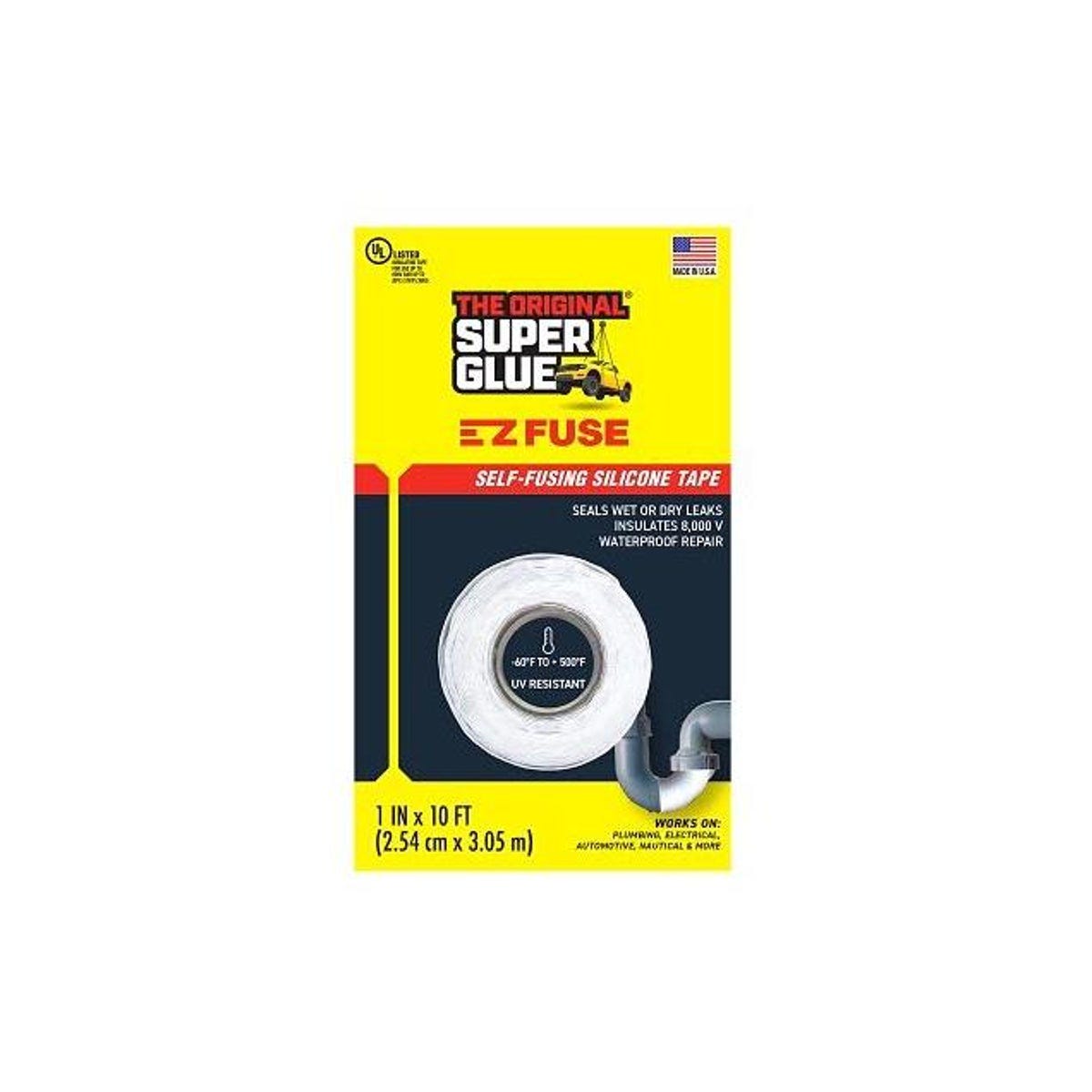 The Original Super Glue Corporation 1 In. x 10 Ft. White Super Glue E-Z Fuse Silicone Tape The Original Super Glue Corporation 1 In. x 10 Ft. White Super Glue E-Z Fuse Silicone Tape