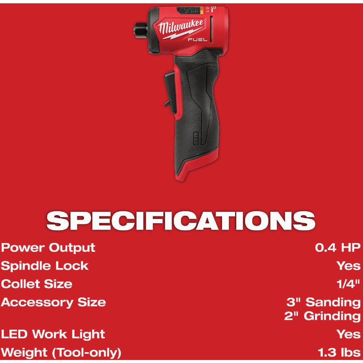 Milwaukee M12 FUEL 1/4 In. Right Angle Cordless Die Grinder (Tool Only) - photo 7 Milwaukee M12 FUEL 1/4 In. Right Angle Cordless Die Grinder (Tool Only) - photo 7