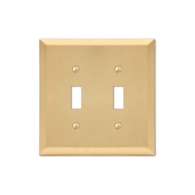 Westek Century Satin Brass Steel 2-Toggle Wall Plate Westek Century Satin Brass Steel 2-Toggle Wall Plate
