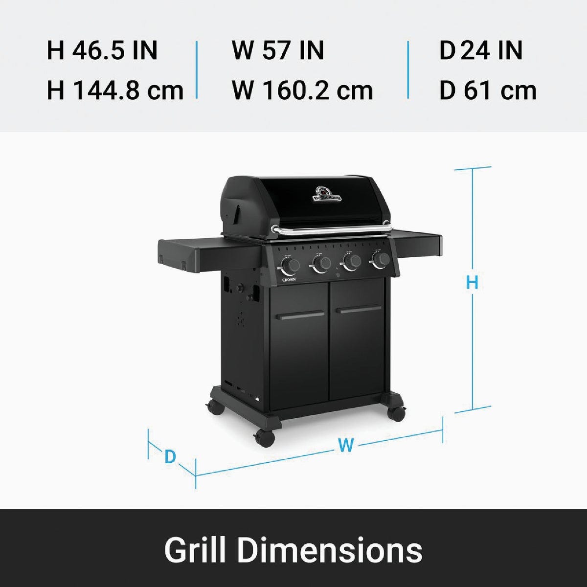 Broil King Crown 420 Shadow 4-Burner Black 40,000 BTU LP Gas Grill - photo 5