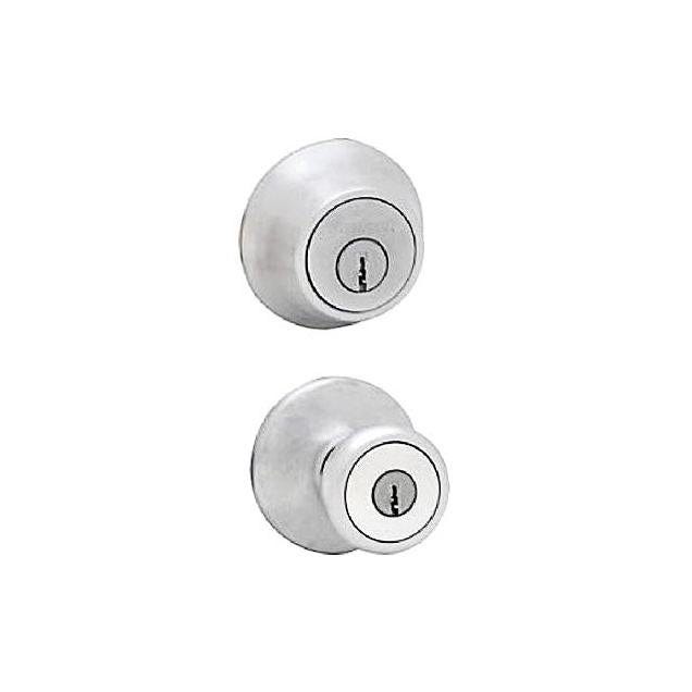 Kwikset Security Satin Chrome Tylo Entry Lockset and Double-Cylinder Deadbolt Combo Pack