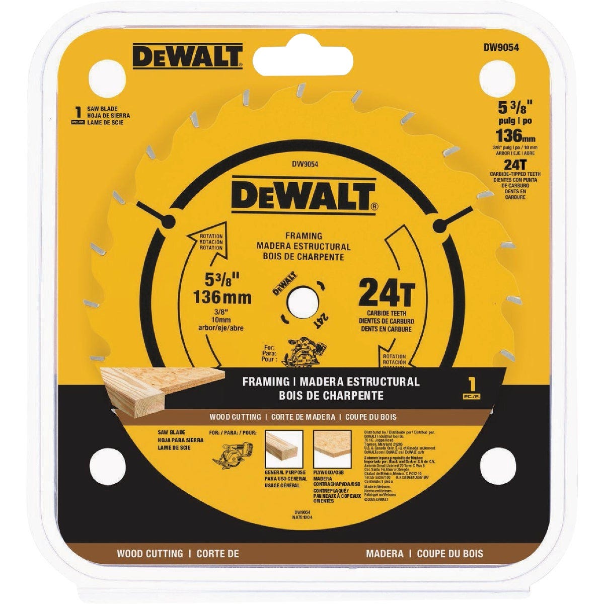 DEWALT 5-3/8 In. 24-Tooth Framing Circular Saw Blade - photo 2