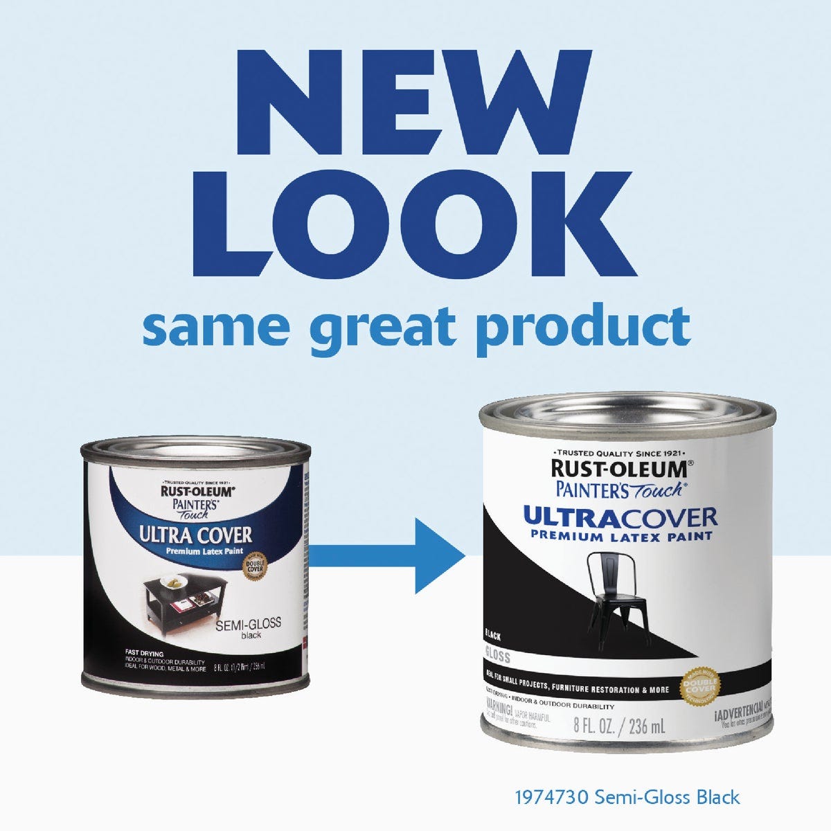 Rust-Oleum Painter's Touch 2X Ultra Cover Premium Latex Paint, Semi-Gloss Black, 1/2 Pt. - photo 3