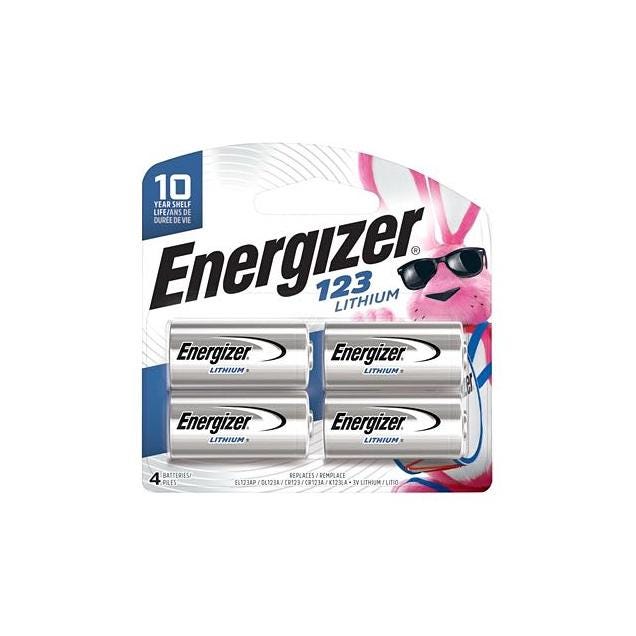 Energizer 3V 123 Photo Lithium Battery (4-Pack)